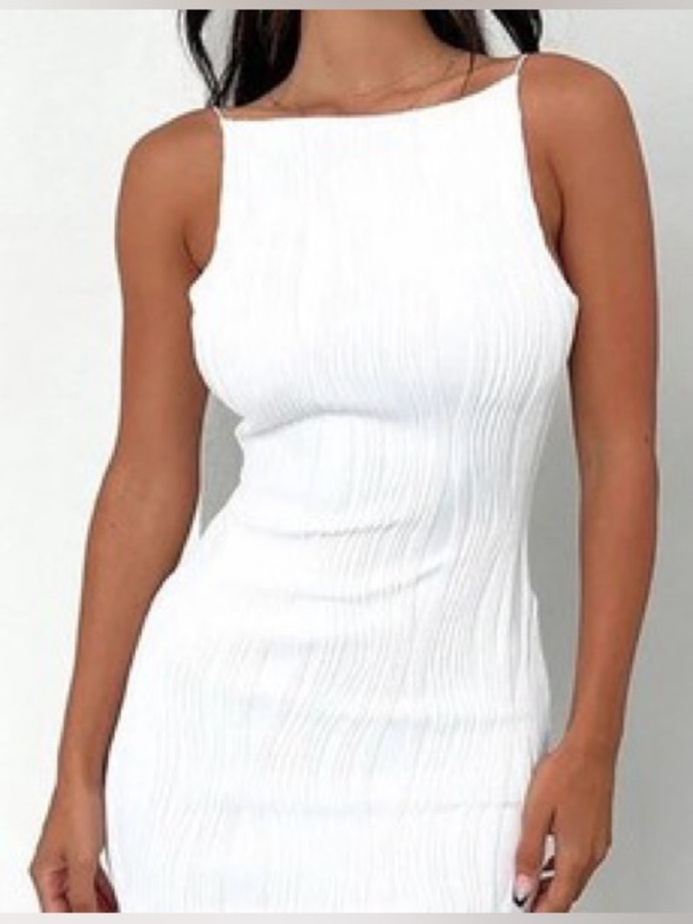 NEW Princess Polly ‘Olawa’ White Low Back Bodycon Mini Dress, Graduation, Bridal - Picture 6 of 14